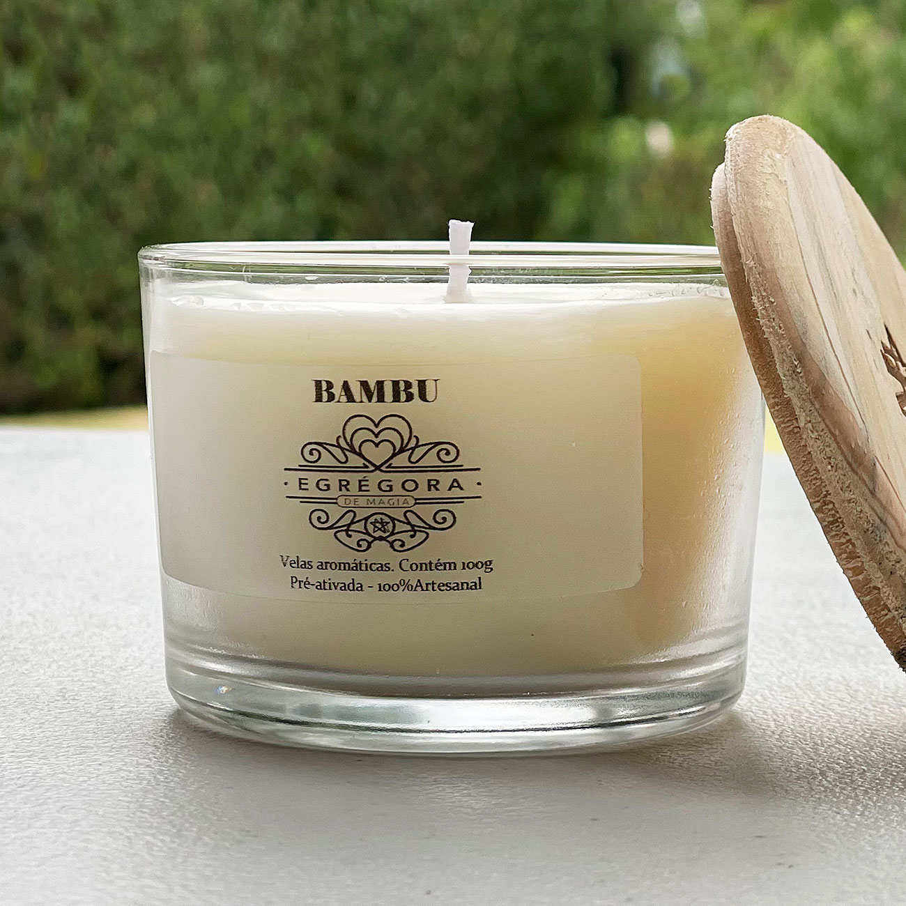 Vela Aromática Bambu ativada com Magia.