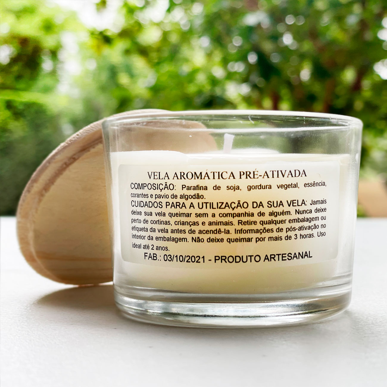 Vela Aromática Flor de Figo ativada com Magia.