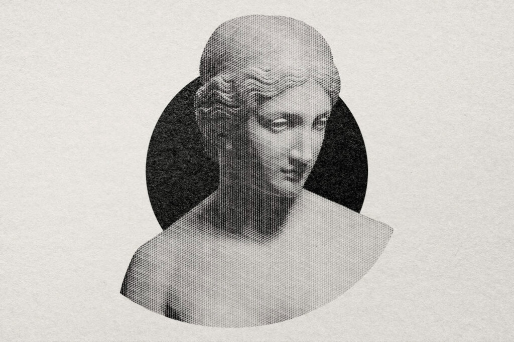 Imagem ilustrando o conteúdo sobre José Trigueirinho, filósofo espiritualista brasileiro, mostrando uma ilustração de uma filósofa grega.